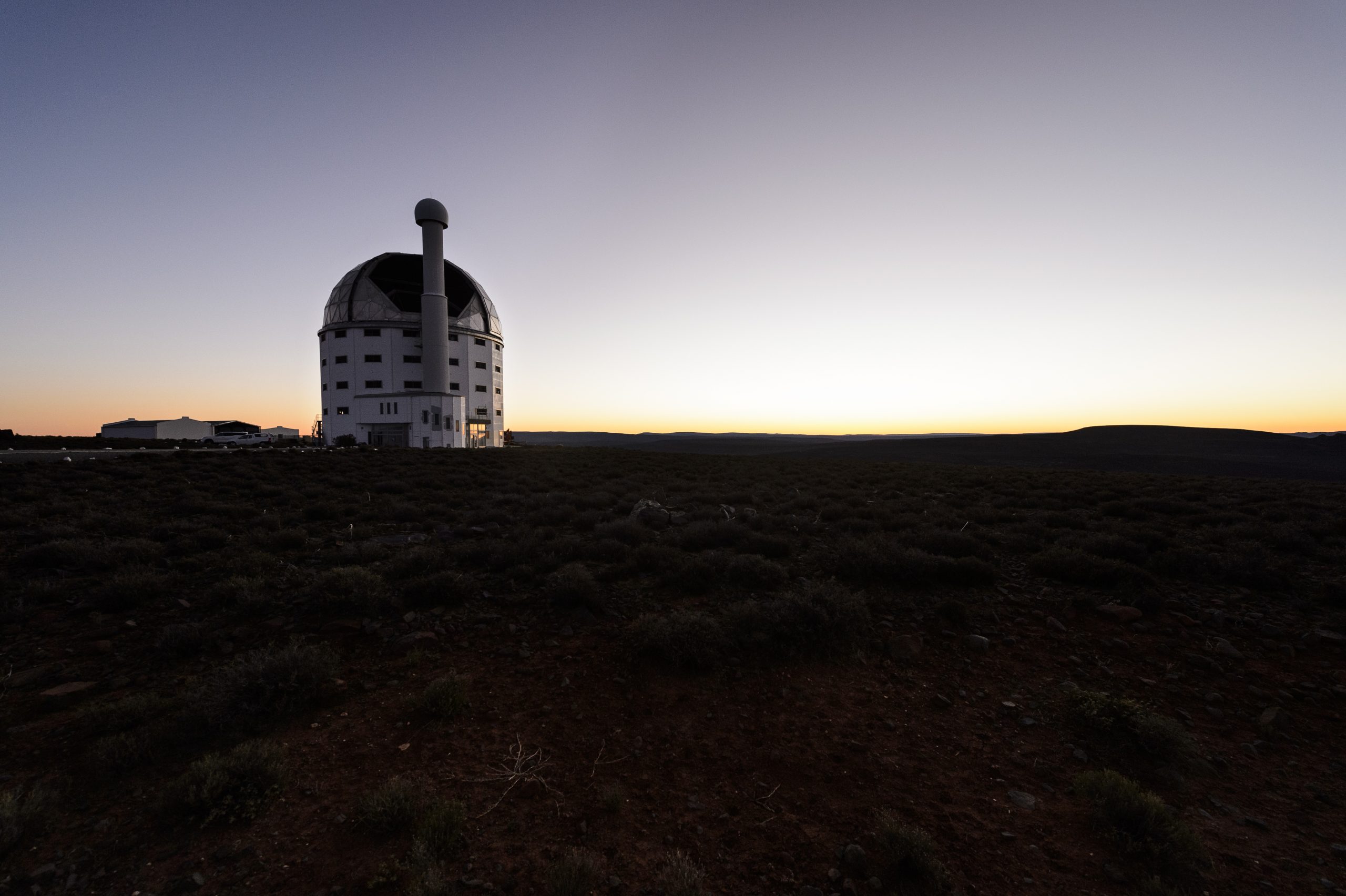 The sun sets behind the Southern African Large Telescope u0028SALTu0029 in South Africa.