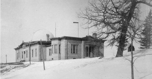 Old black and white photo of Washburn Observatory