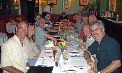 Board of Visitors and faculty enjoying dinner.