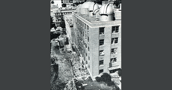 Aerial view after the Sterling Hall bombing.